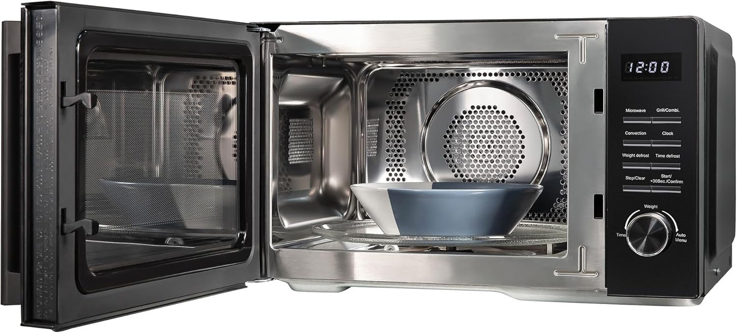 23L 900W Black 3-in-1 Microwave with Grill & Oven, 10 Auto Menus