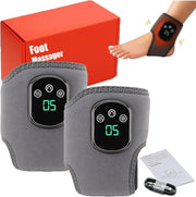 Cordless Foot & Ankle Massager Triple Therapy Vibration Heat Relief Grey
