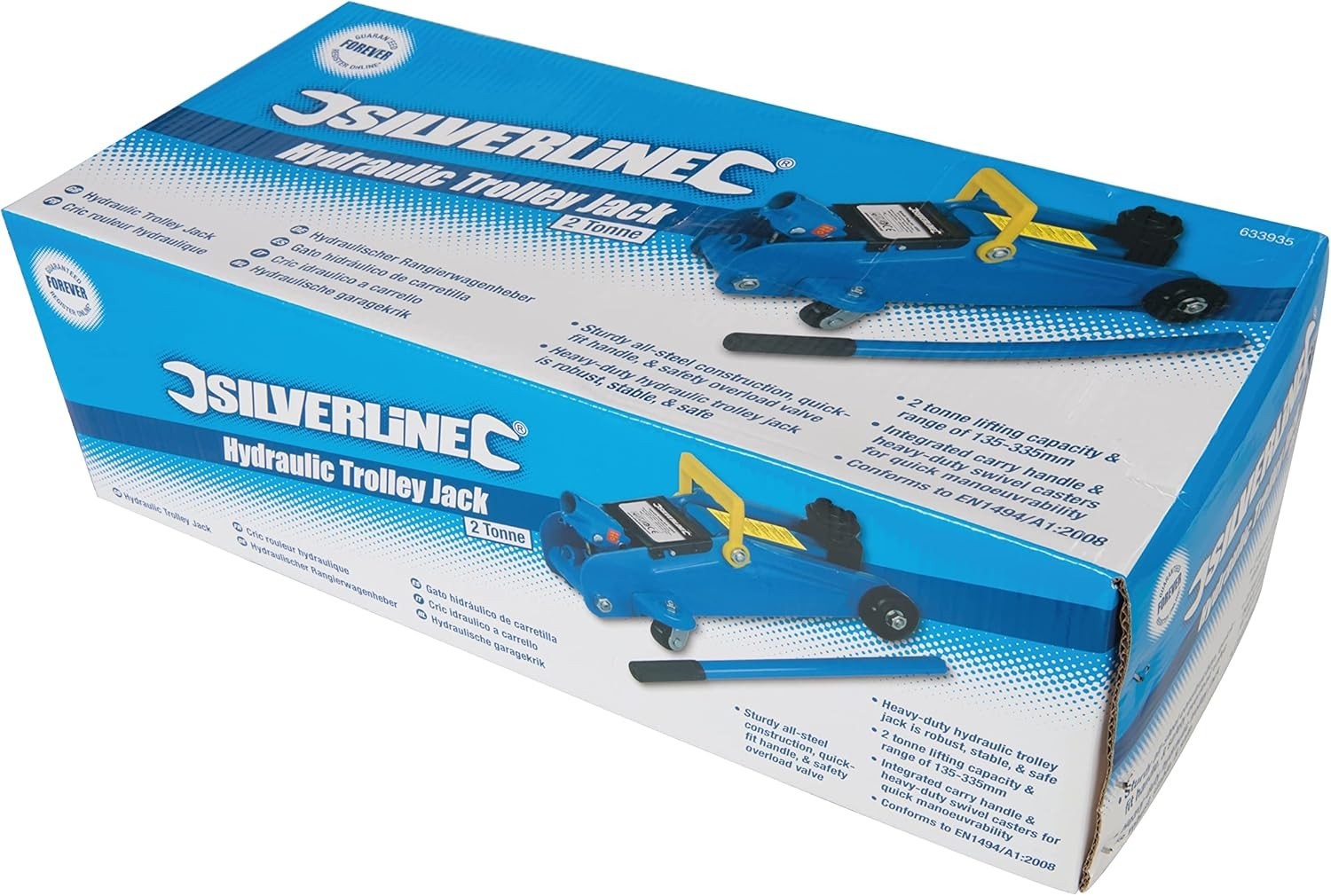 2 Ton Hydraulic Trolley Jack 135–335mm Quick Lift Heavy Duty Steel Blue