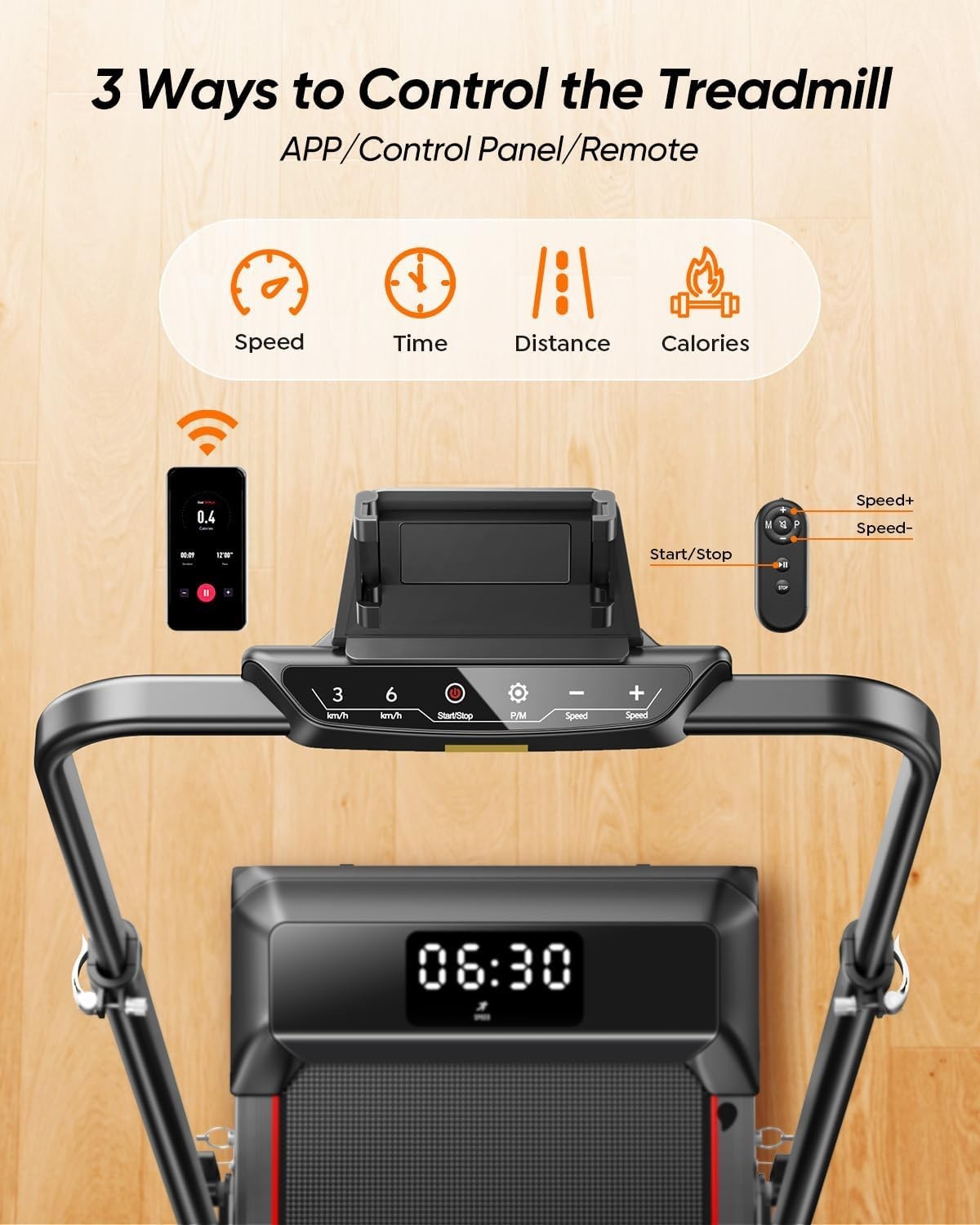 Foldable Treadmill 10km/h with 12% Incline | Under Desk Walking Jogging Home