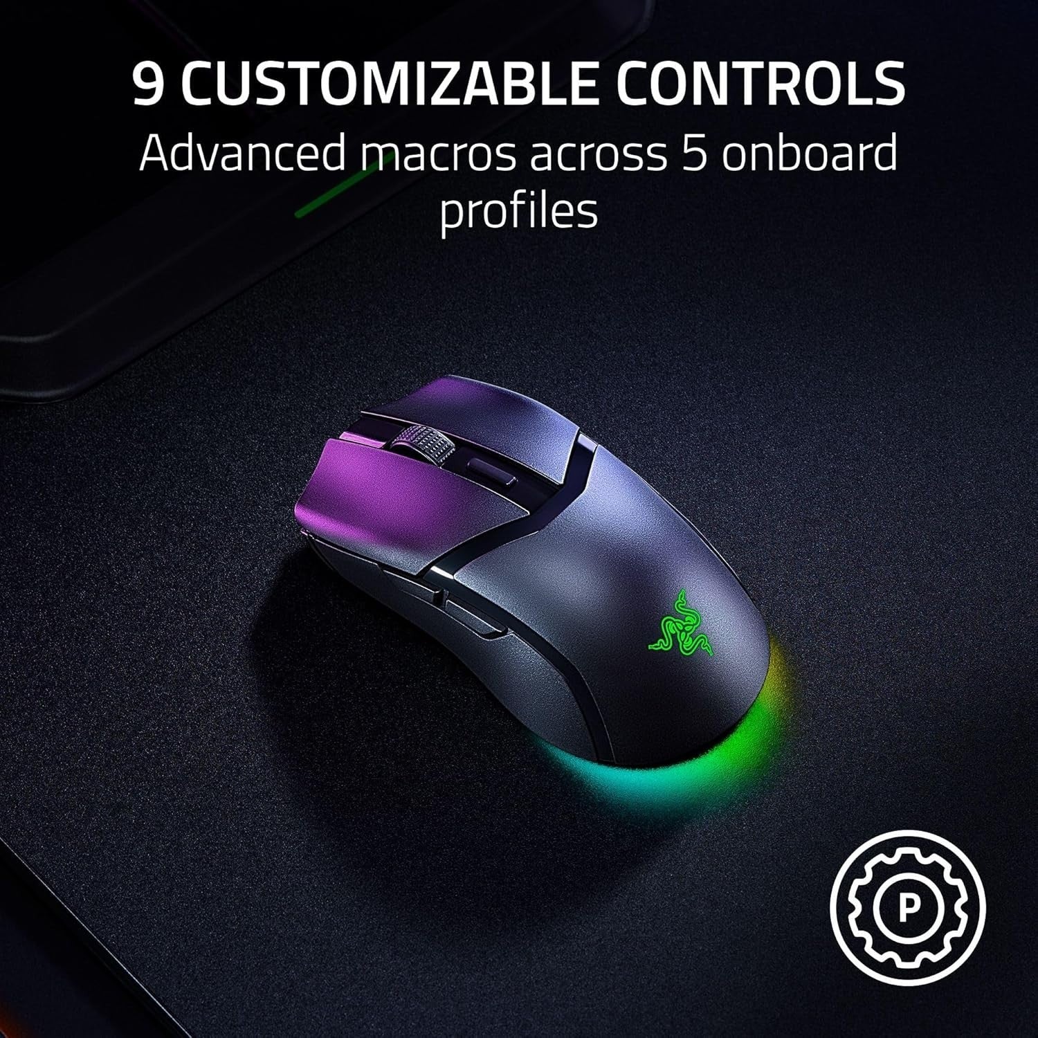Wireless Gaming Mouse 26K DPI Ultra-Light 62g RGB Bluetooth 2.4G