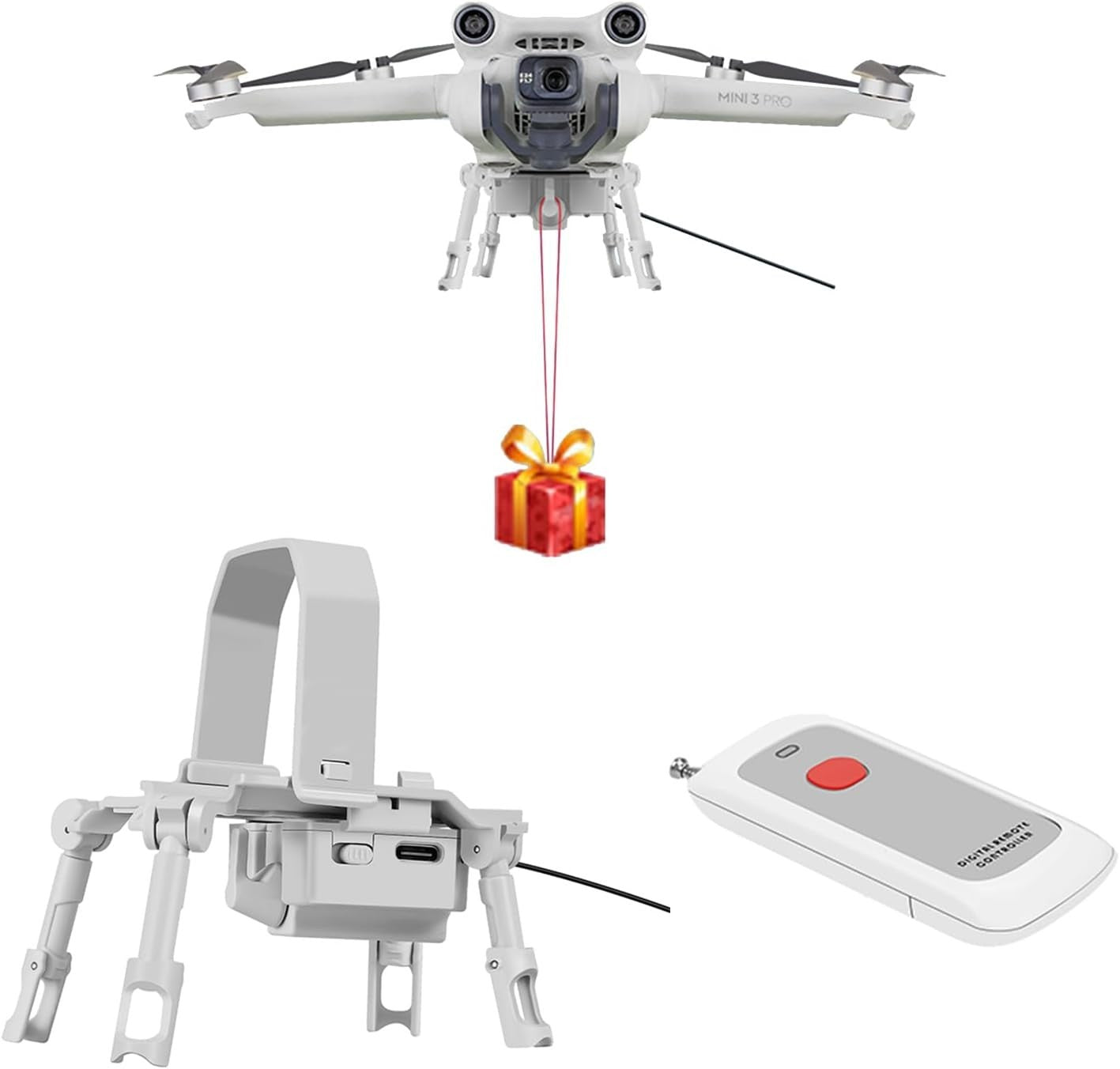 Drone Airdrop Payload Release for Mini 3/3 Pro – 200g Capacity, Remote Control