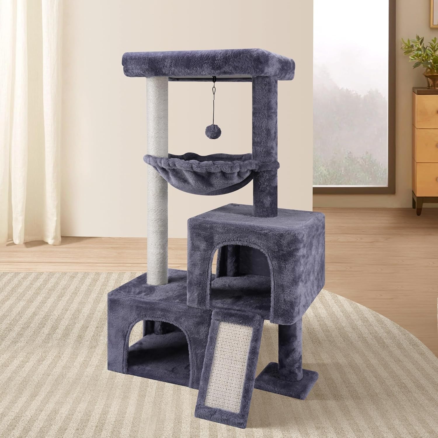 Cat Tree Tower with Condos Hammock Scratching Posts Indoor Cats