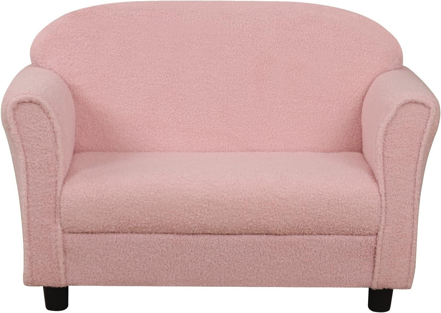 Children Double Seater Sofa Couch Pink Toddler Armchair Sherpa Fabric 0-3Y