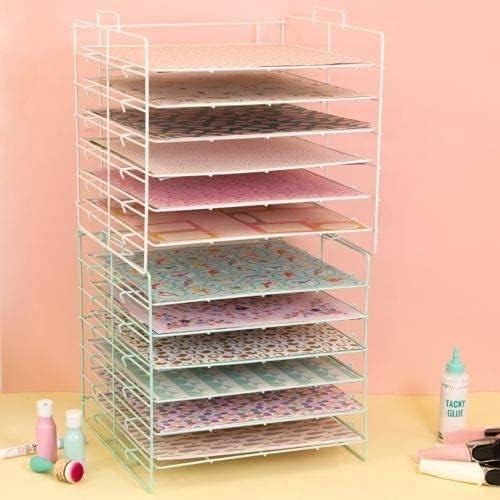 6-Tier Desktop Paper Organizer Tray | Stackable Craft & Scrapbook Storage