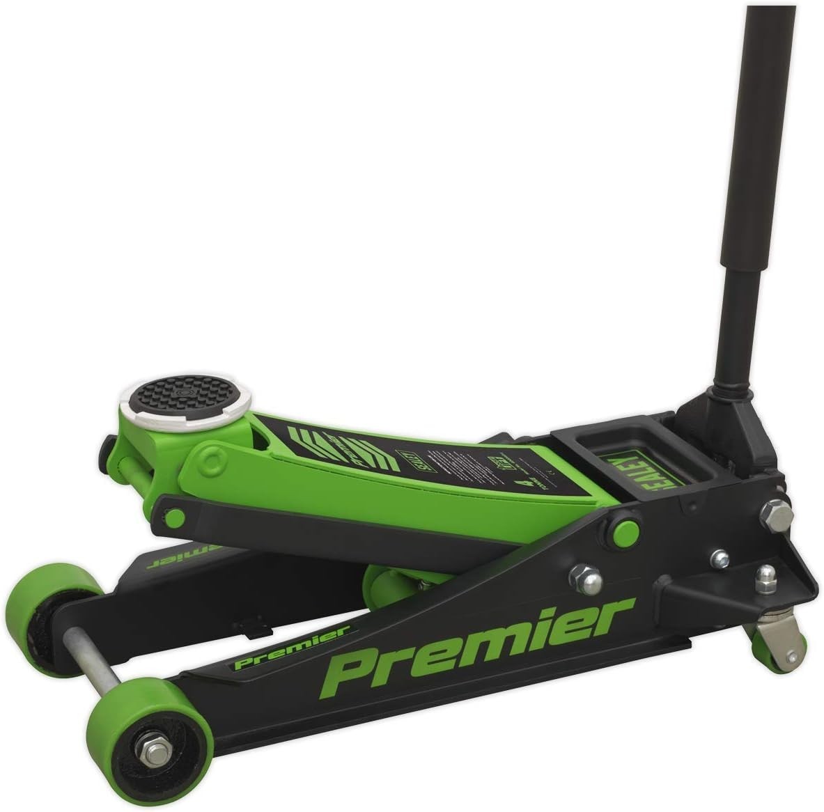4 Ton Low Profile Hydraulic Trolley Jack 100–533mm Rocket Lift Heavy Duty Green