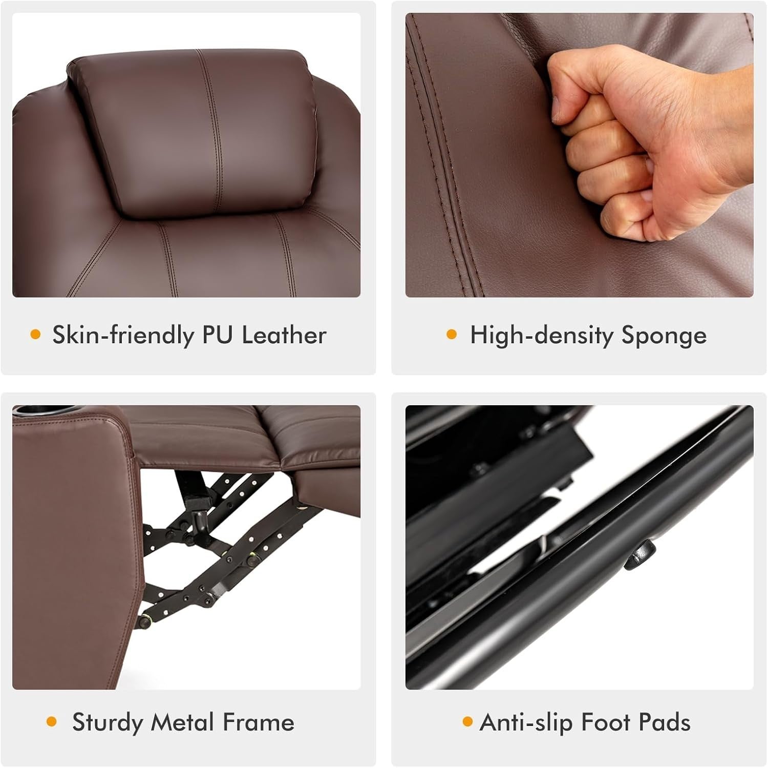 Massage Recliner Chair Swivel Rocking Heated Sofa w/ Footrest Cup Holders