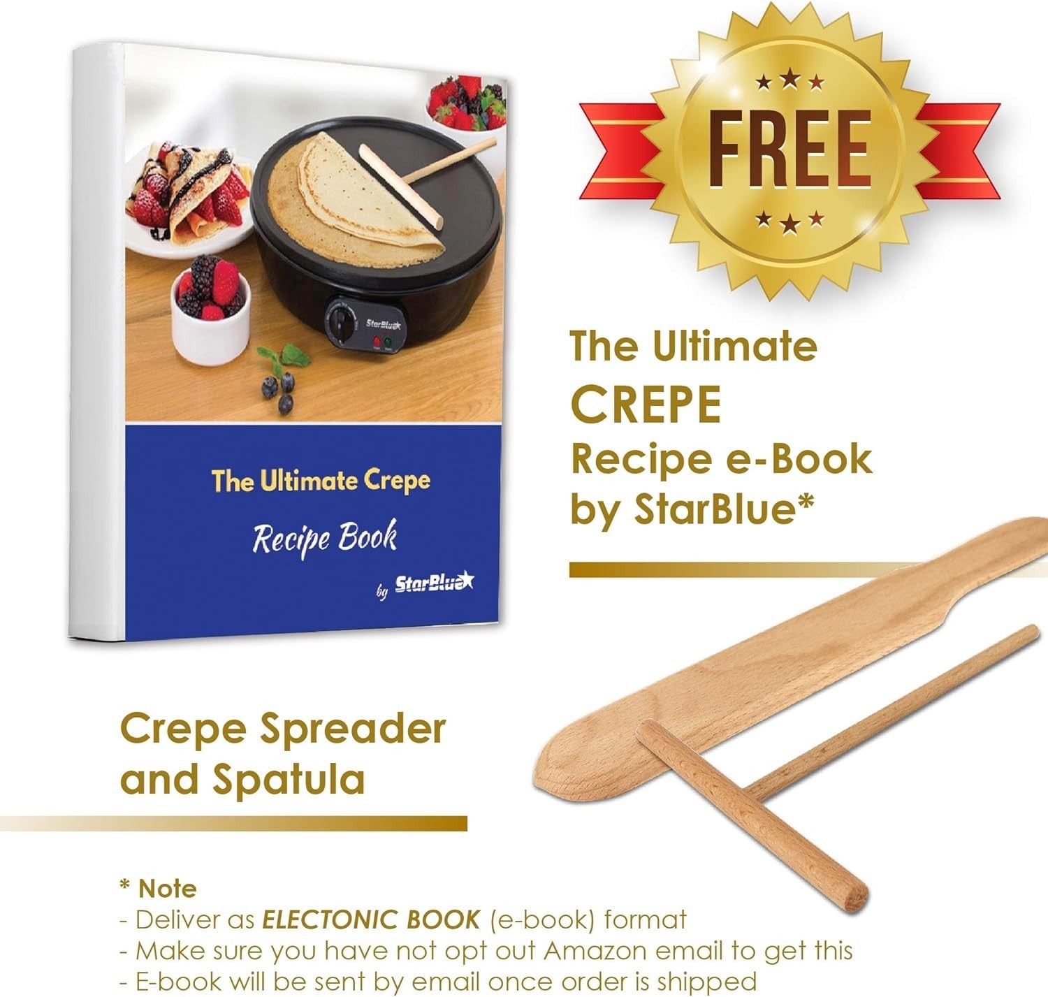 30.5cm Electric Crepe & Pancake Maker 1000W Non-Stick + Spatula