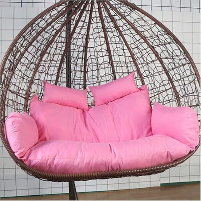 2 Seater Egg Chair Cushion Waterproof Thick Swing Seat Pad Garden Outdoor Pink