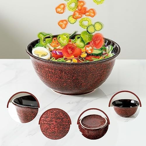 Red Ceramic Mixing Bowls Set of 3 – Microwave, Oven & Dishwasher Safe