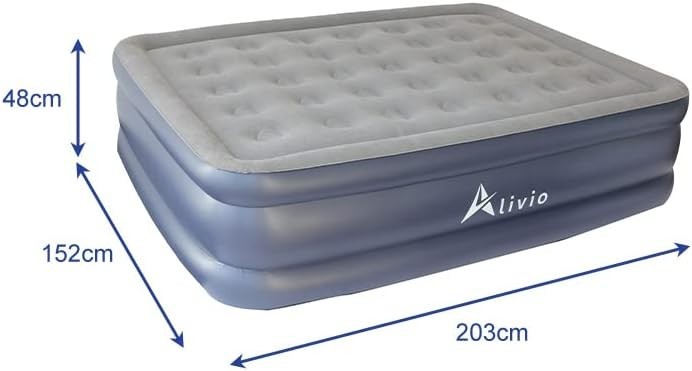 Double Inflatable Air Mattress Bed with Built-In Pump, 48CM High Comfort