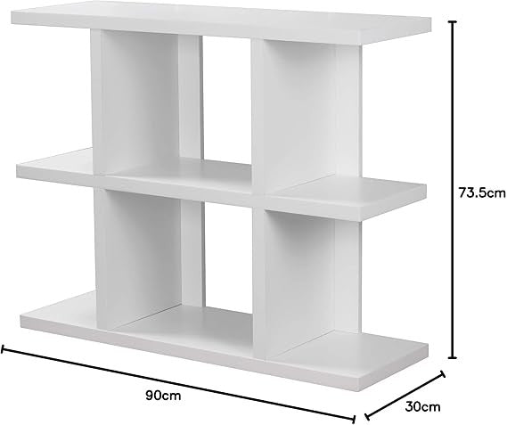 Modern 3-Tier Wooden Bookcase Shelf Unit Divider Display Rack for Living Room