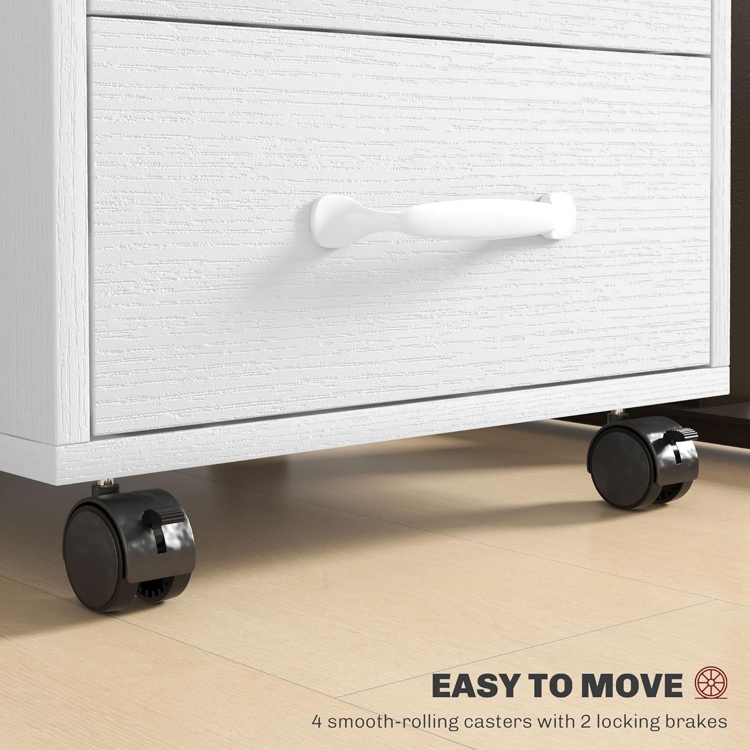 Compact Rolling File Cabinet 3 Drawer Under Desk Printer Stand Storage