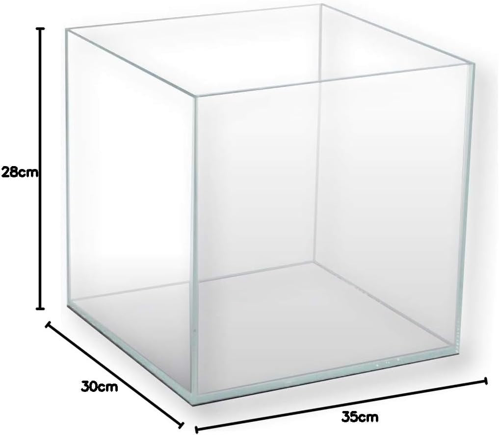 30L Rectangular Glass Aquarium Tank for Goldfish, Turtles & Nano Setups