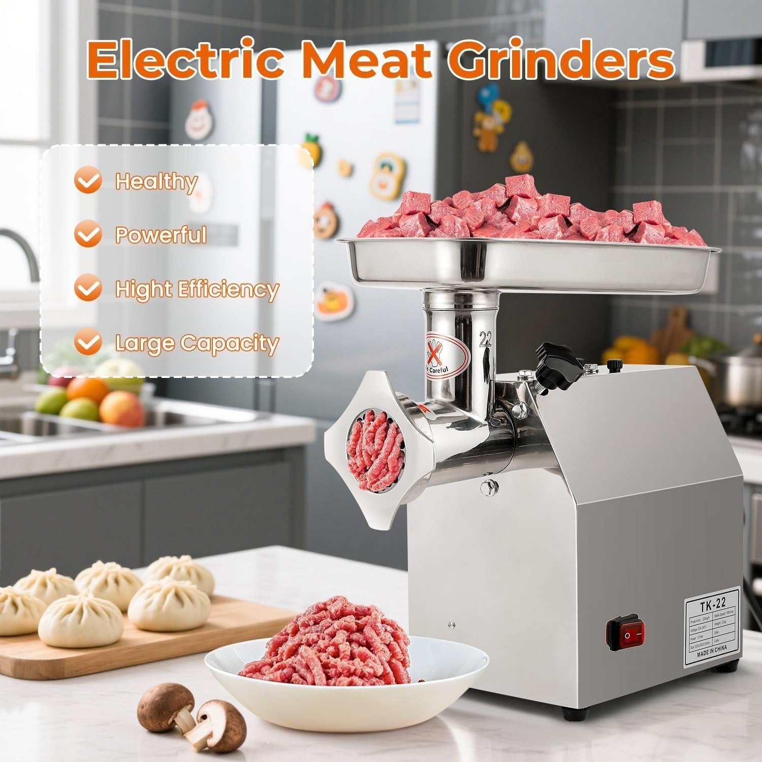 1200W Commercial Meat Grinder Sausage Stuffer 220kg/h Stainless