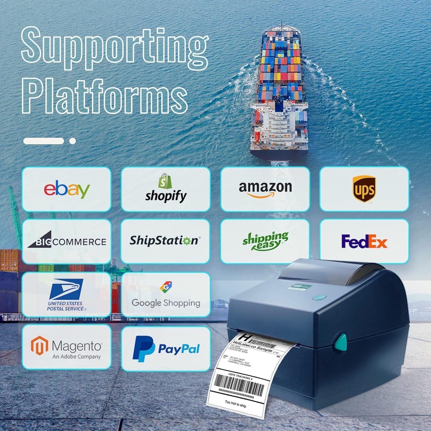 4x6 Thermal Label Printer – Desktop Shipping Label Machine USB