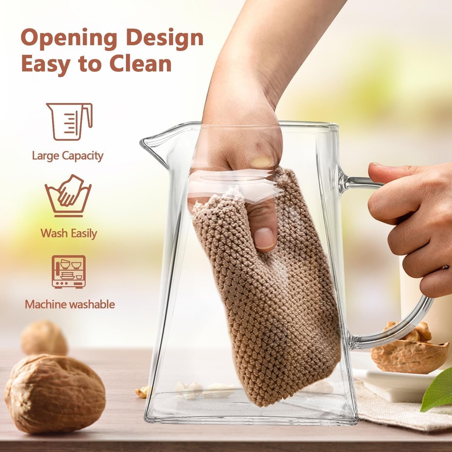 950ml Glass Teapot with Infuser & 4 Cups Loose Leaf Tea Set Clear