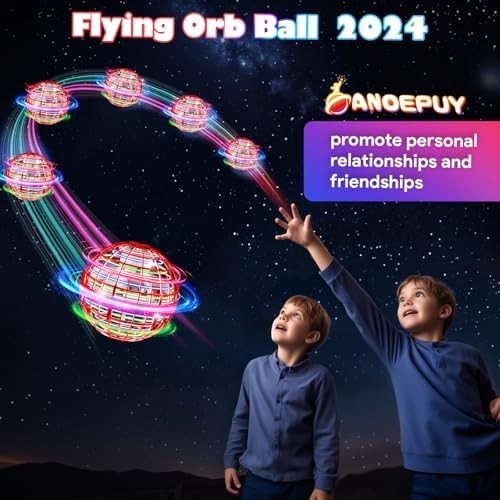 360° LED Flying Boomerang Ball Toy, Rechargeable Hand-Controlled Mini Drone