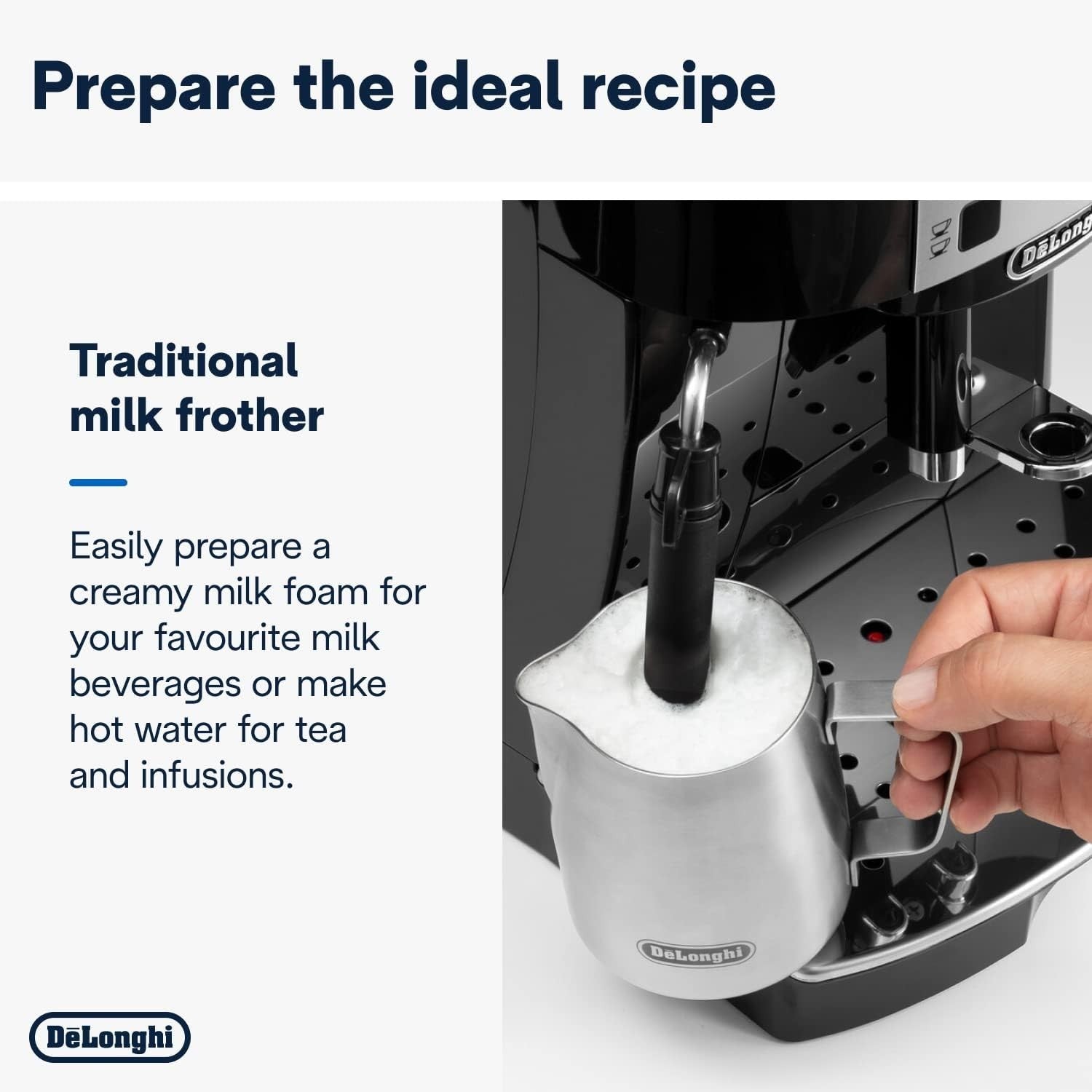 Automatic Bean-to-Cup Coffee Maker | 1.8L Tank | Milk Frother | Dual Cup Brewing