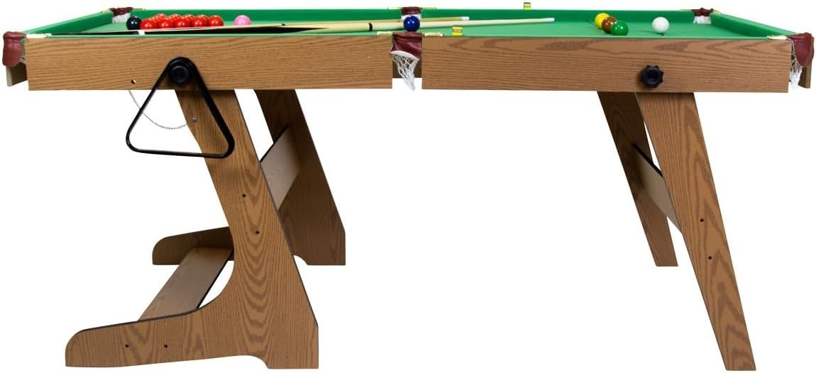 6FT Folding Pool Table Pub Style Snooker Set w Cues Balls Accessories
