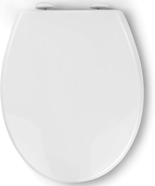 Soft Close Toilet Seat Quick Release Top Fixing O Shape White 44x37cm Adjustable
