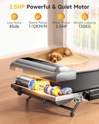 6-in-1 Folding Incline Treadmill 12KM/H Home Office Compact Walking Pad