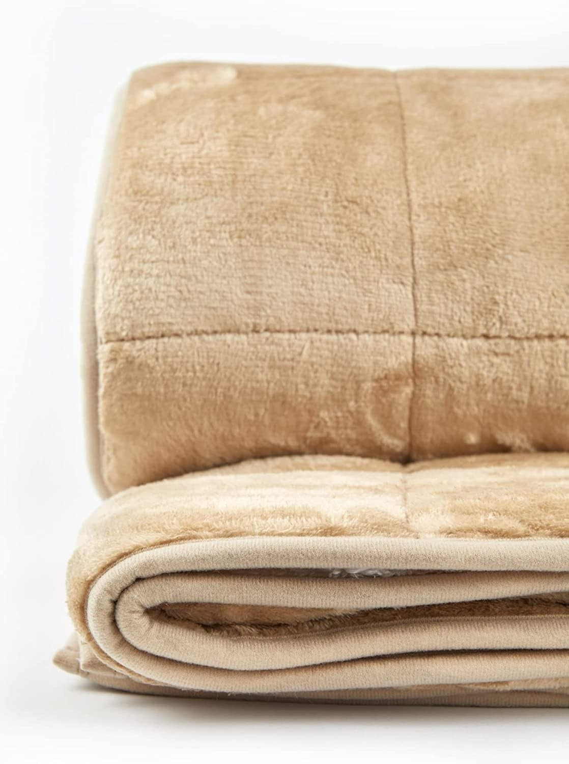 6.88kg Weighted Sherpa Blanket Taupe 60x80" (150x203cm) Soft and Cozy