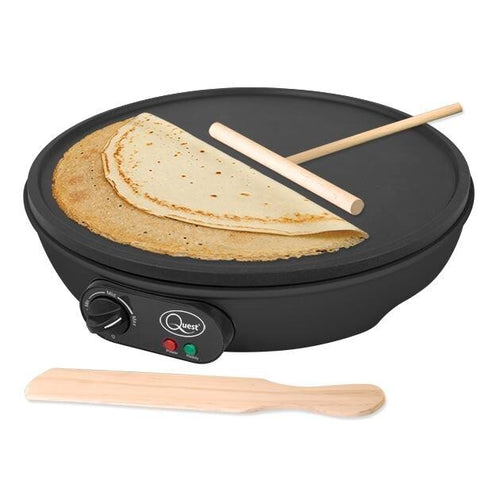 Quest 12" Electric Pancake Crepe Maker Non-Stick Hot Plate 220°C Spreader