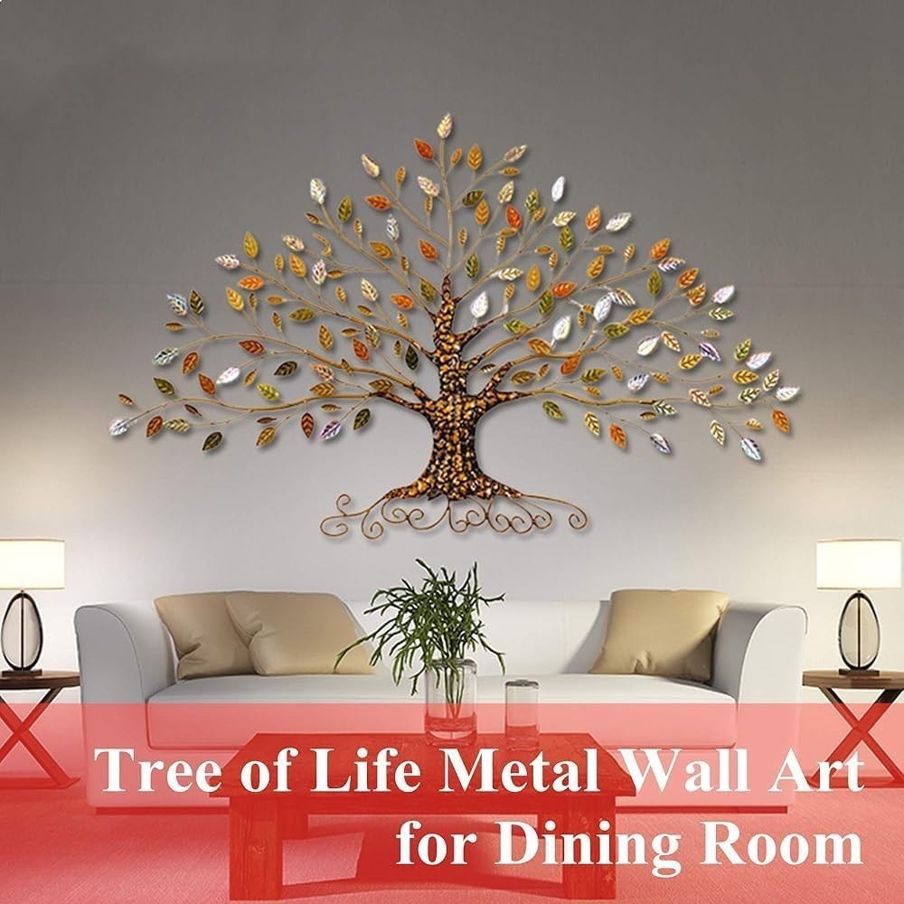 3D Tree of Life Metal Wall Art Luxury Fortune Tree Wall Decor