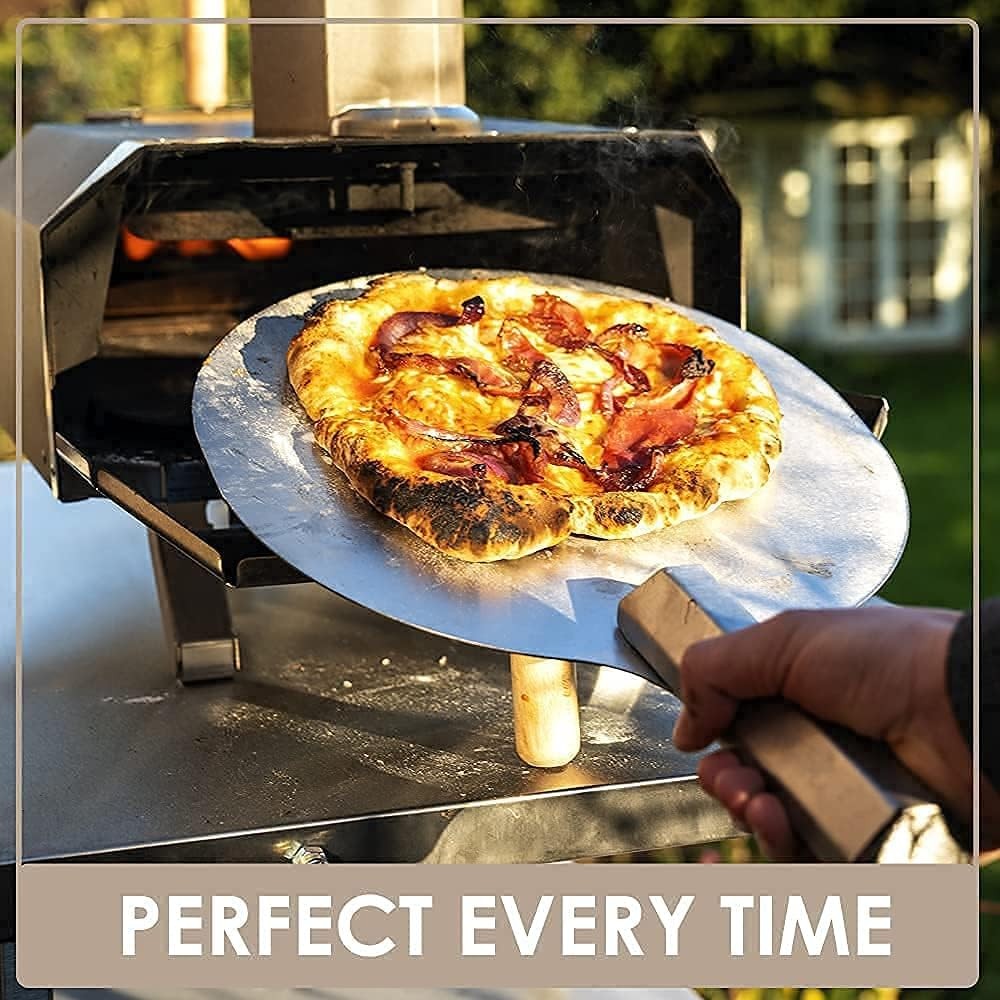 Outdoor Wood Fired Pizza Oven | Stainless Steel Portable BBQ Oven w/ Thermometer