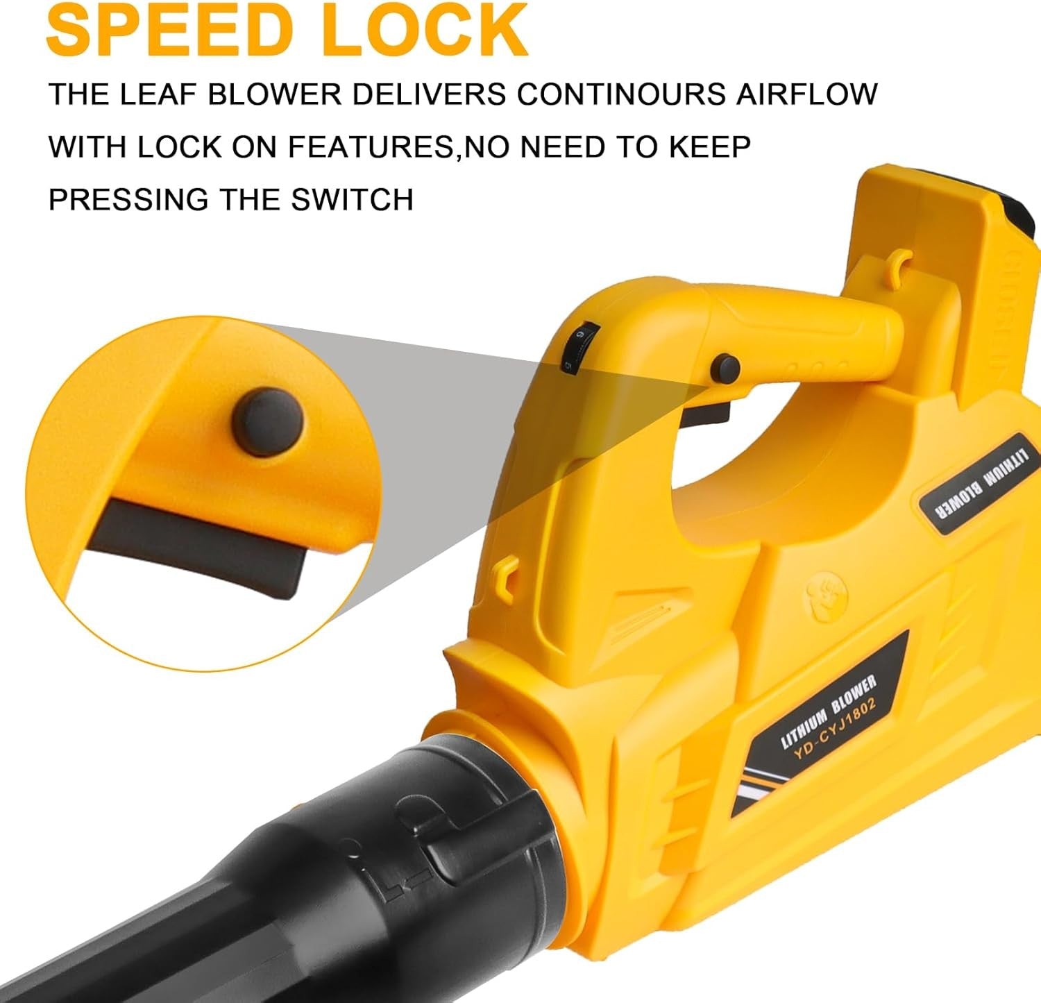 Cordless Leaf Blower 18V 6 Speed Handheld Air Duster Garden Cleaning