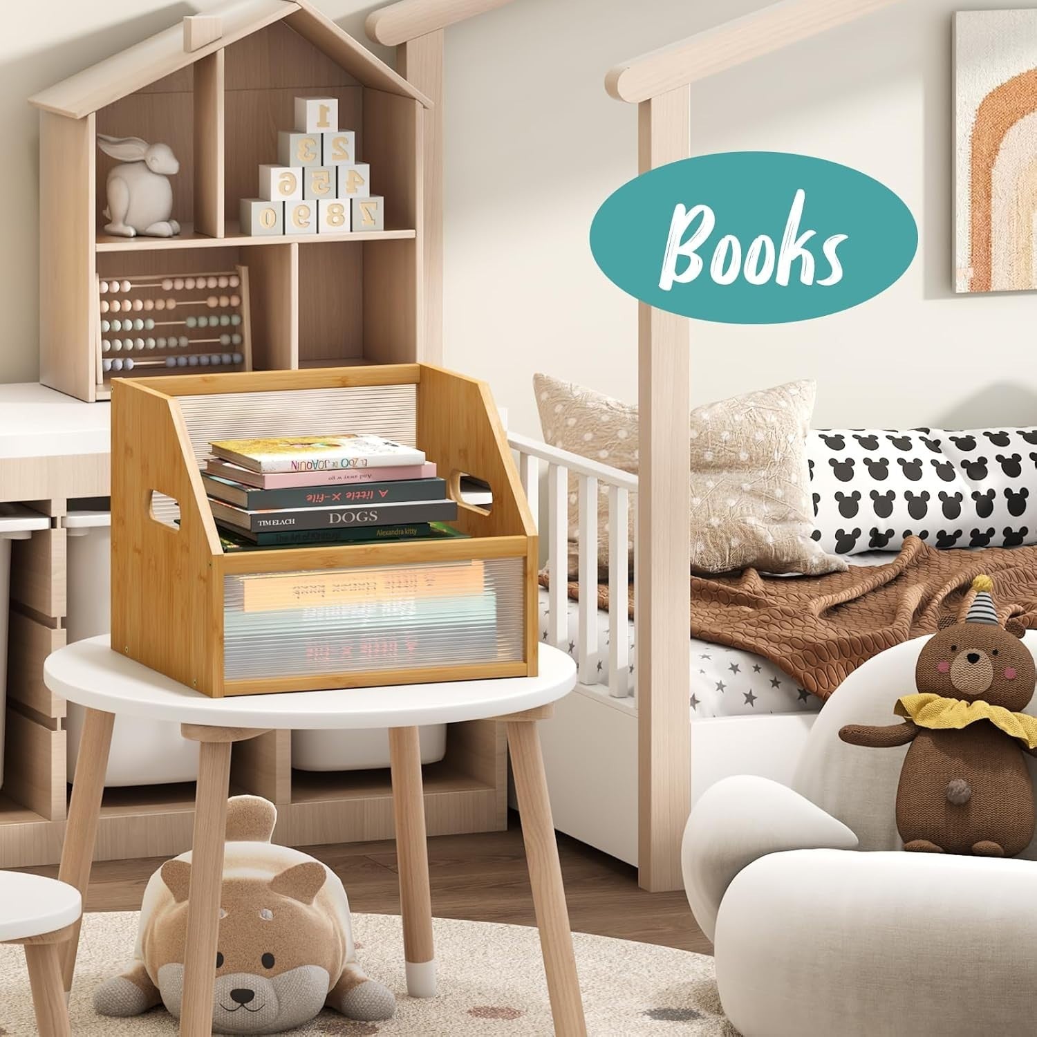 Stylish Bamboo Vinyl Record Storage Box | Desk Organizer for Home Office