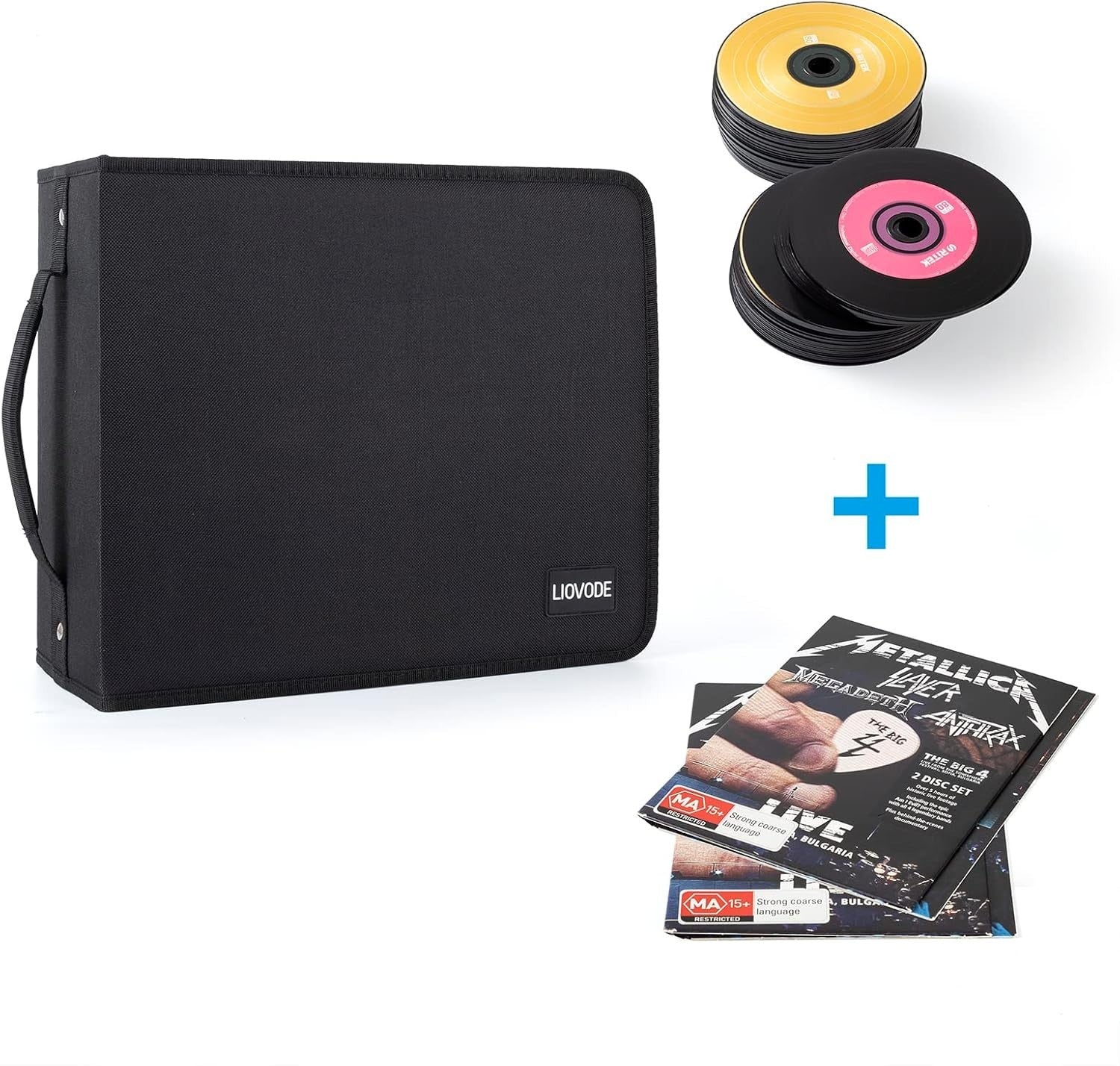 DVD CD Storage Wallet Holds 200 Discs 100 Booklets Organizer Case