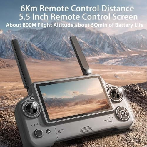 4K Drone w/ 3-Axis Gimbal, 6KM RC, Obstacle Avoidance, 2 Batteries Digital GPS