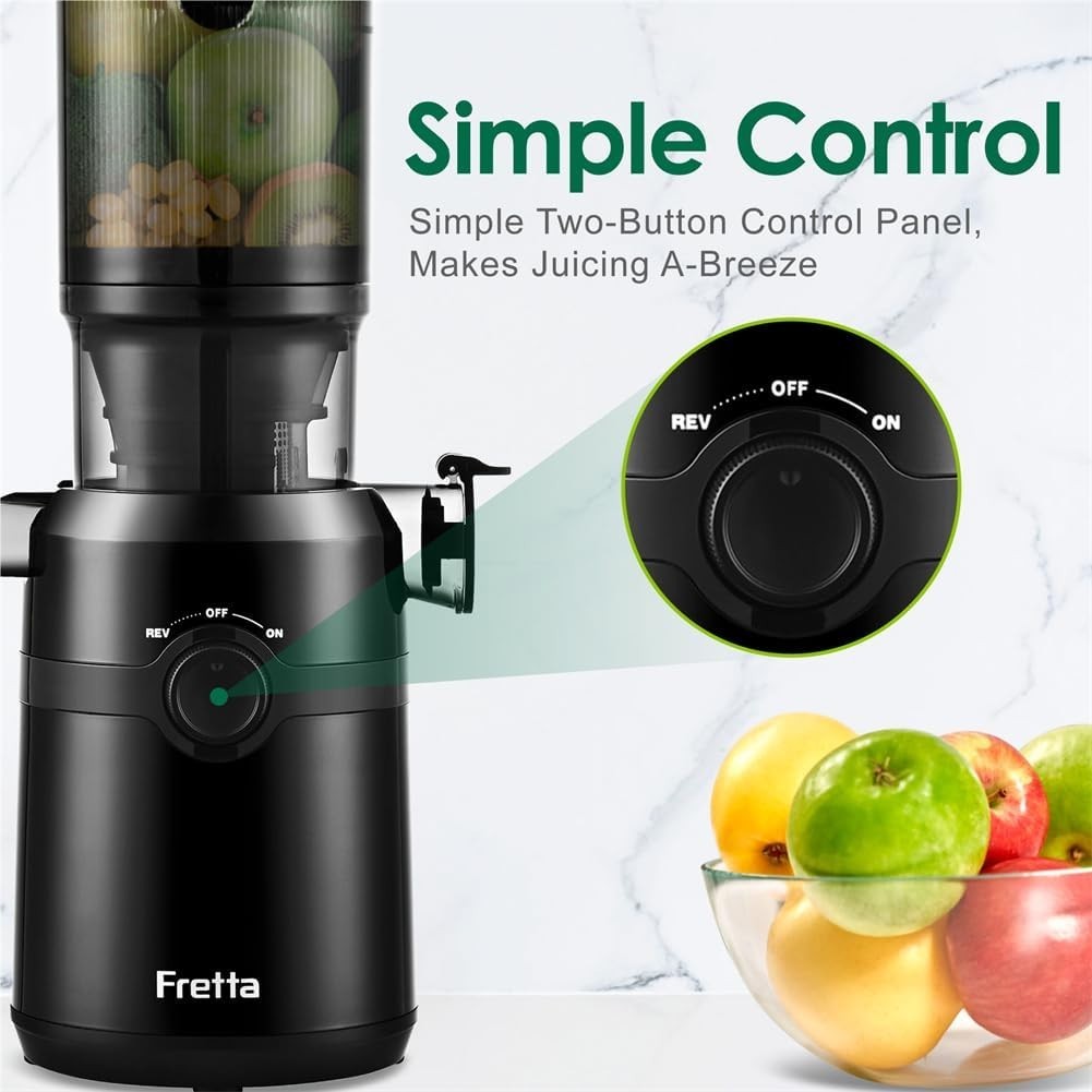 Cold Press Juicer 108mm Wide Feed Opening 200W Slow Masticating BPA Free