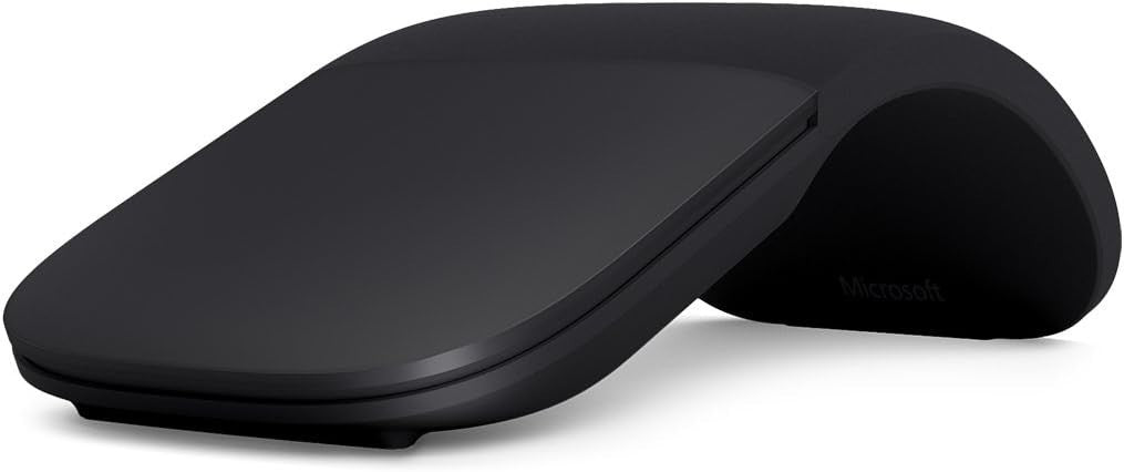 Bluetooth Arc Mouse Ultra Slim Foldable Portable Touch Scroll Black