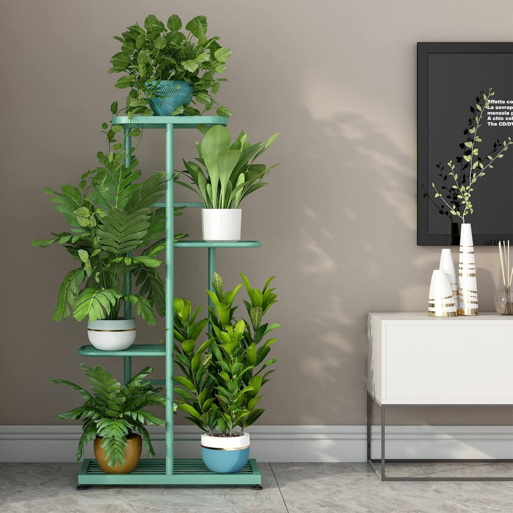 4 Tier Green Metal Plant Stand Indoor Outdoor Flower Pot Display Shelf