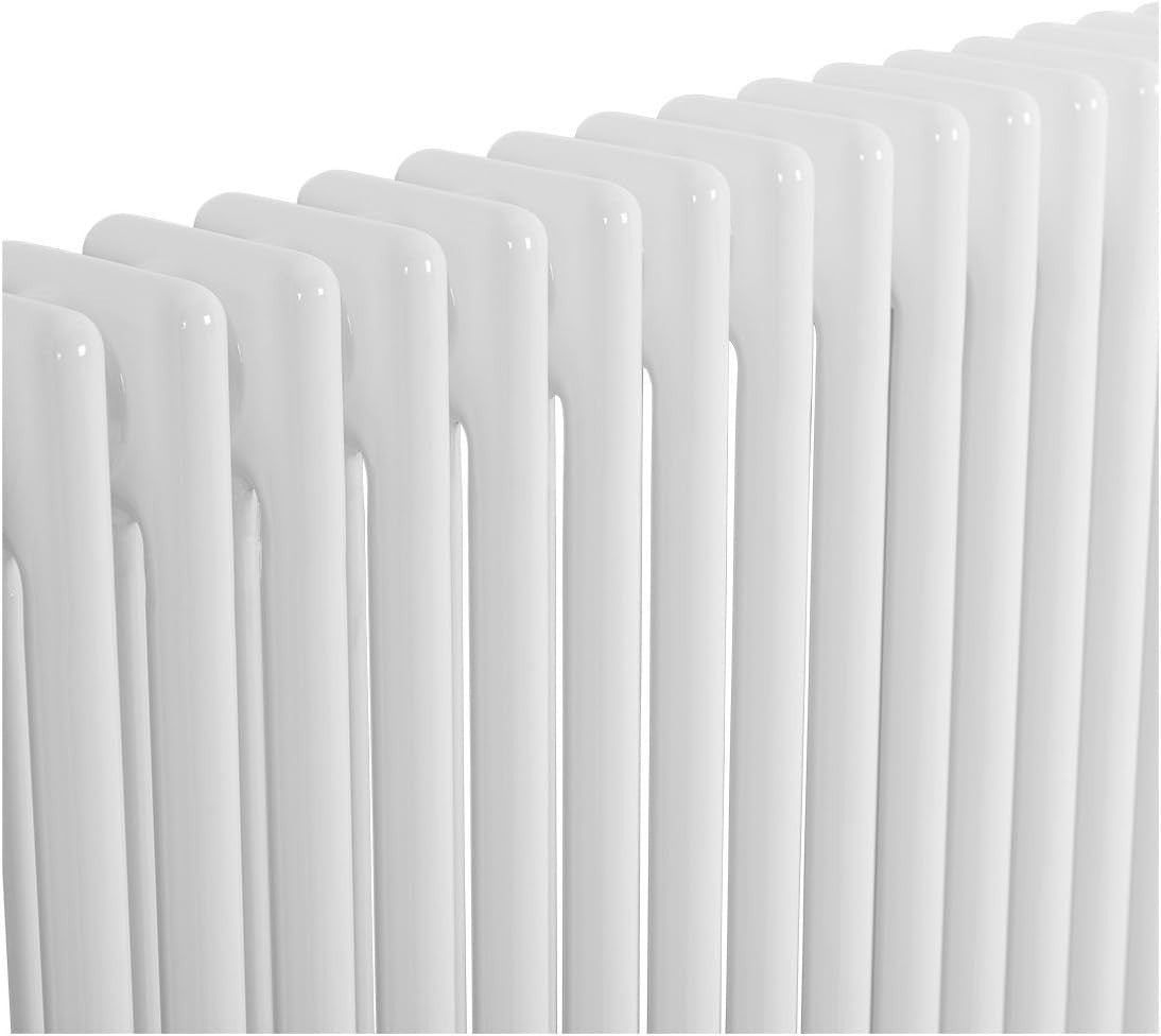 Triple Column Horizontal Radiator 600x1010mm White Cast Iron Style