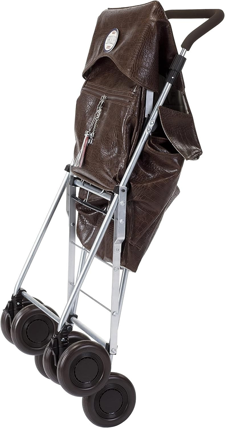4 Wheel Push Shopping Trolley Walking Aid Foldable Adjustable Handle