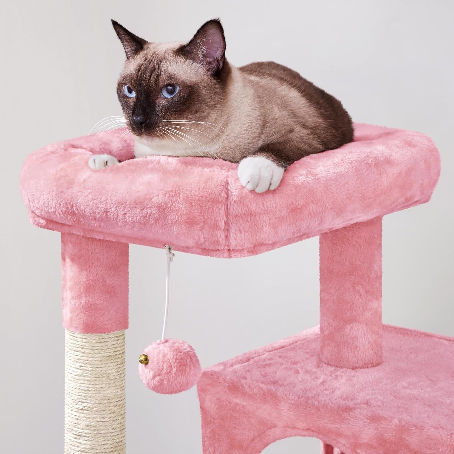 92cm Cat Tree Tower Multi Level Double Condo Scratching Post Pink