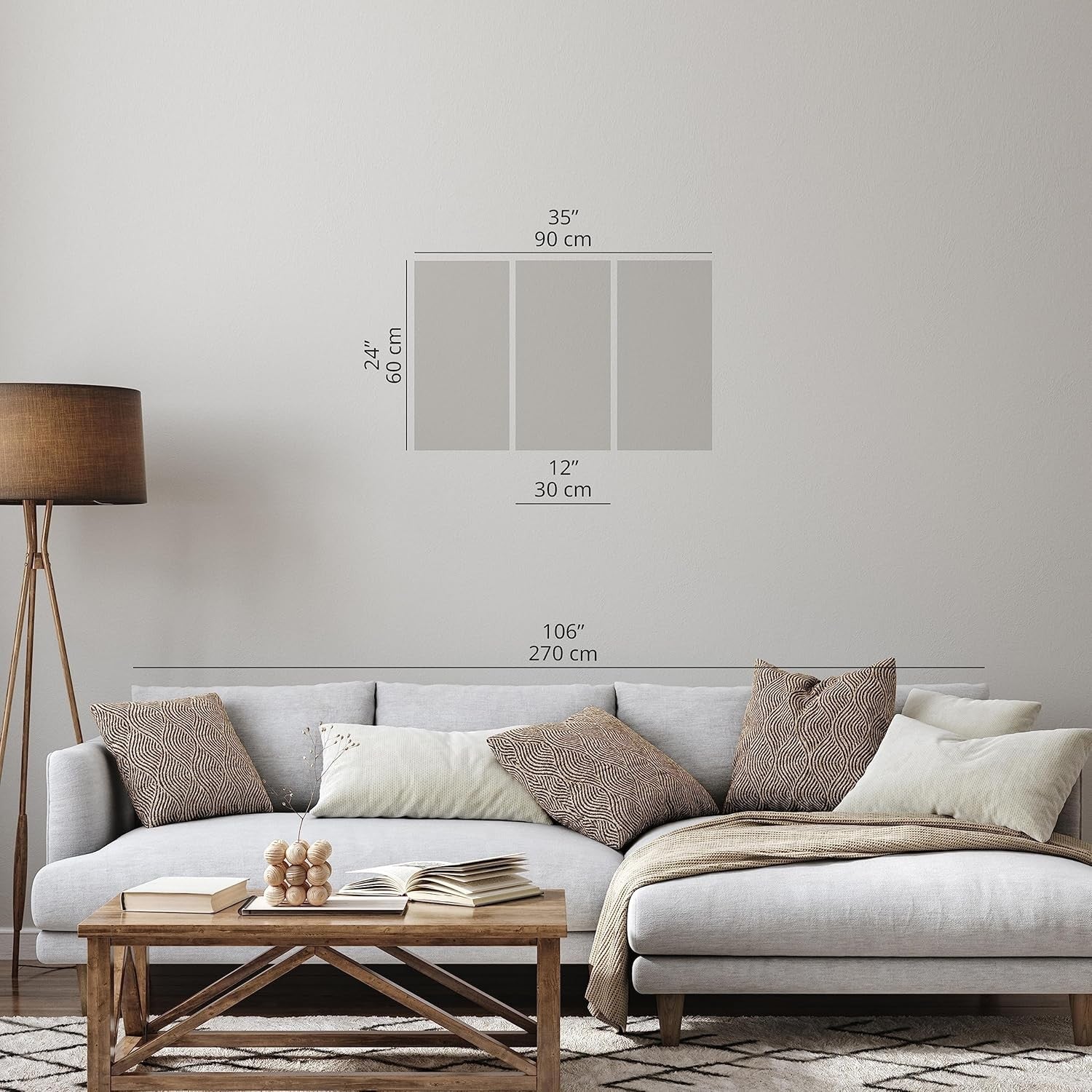 World Map Canvas Wall Art 3 Panel Large Wall Decor Modern Home Office Print