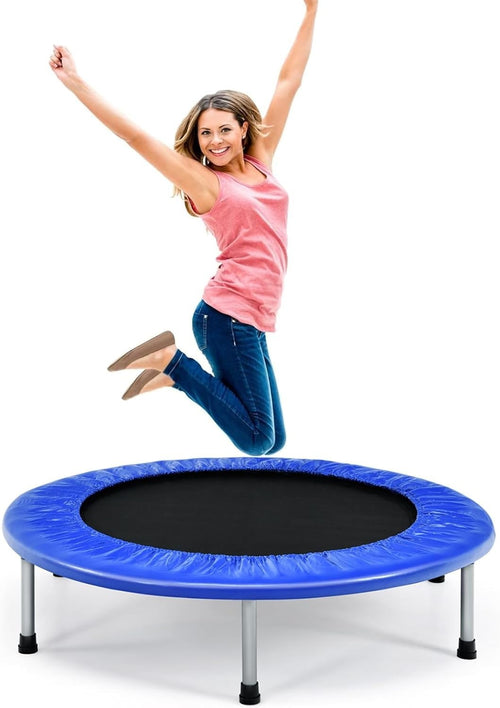 38'' Mini Trampoline Foldable Fitness Rebounder Indoor Outdoor 150KG