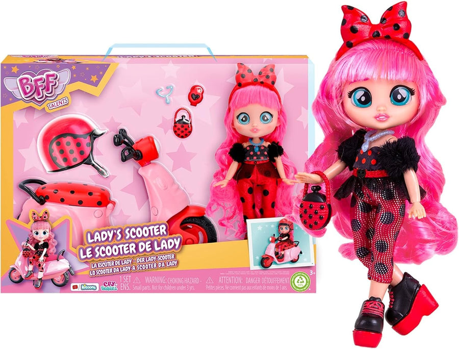 BFF Fashion Doll Scooter Playset 10 Accessories Storage Toy 3+