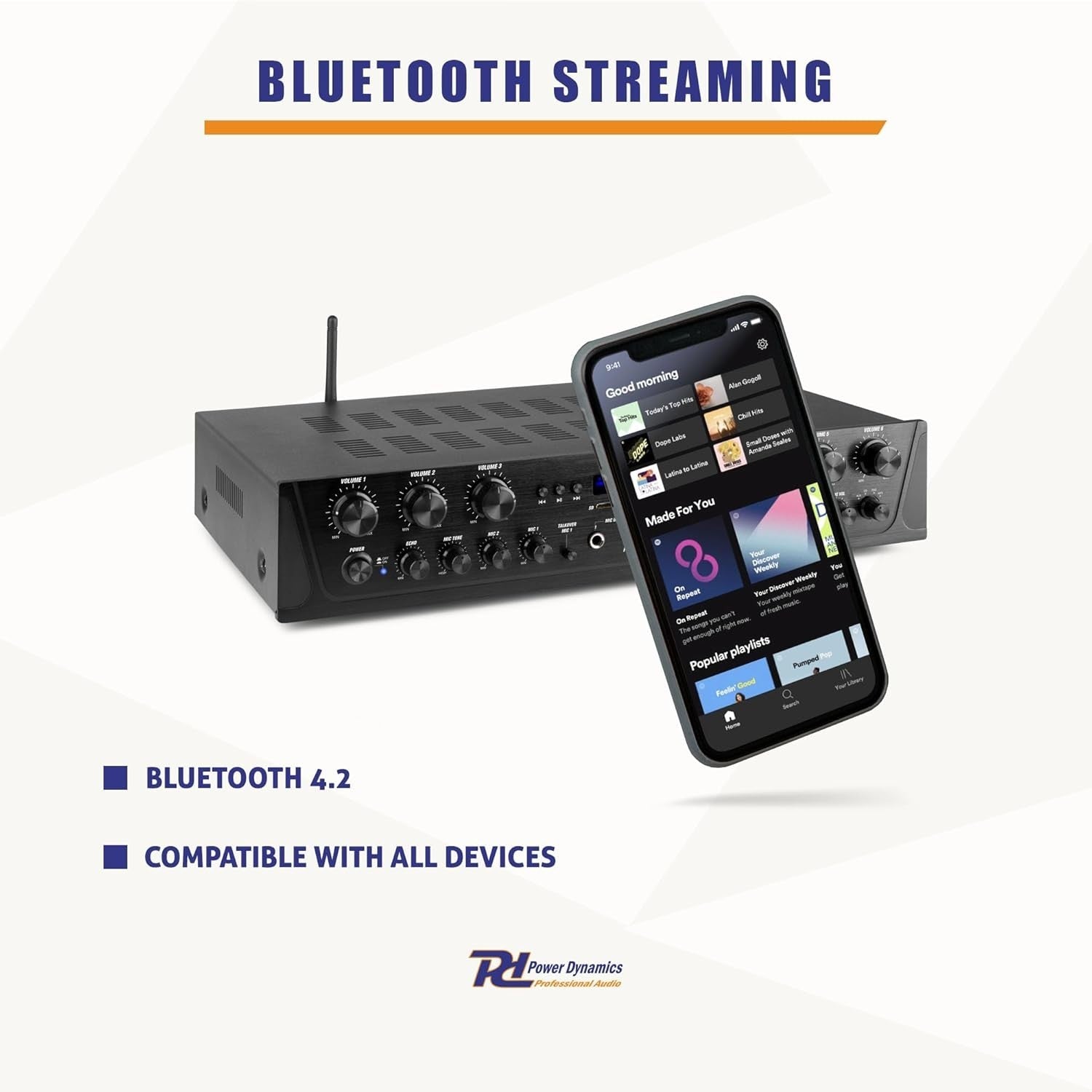 6-Zone HiFi Stereo Amplifier | Bluetooth 4.2 USB FM Optical AUX | 6x100W