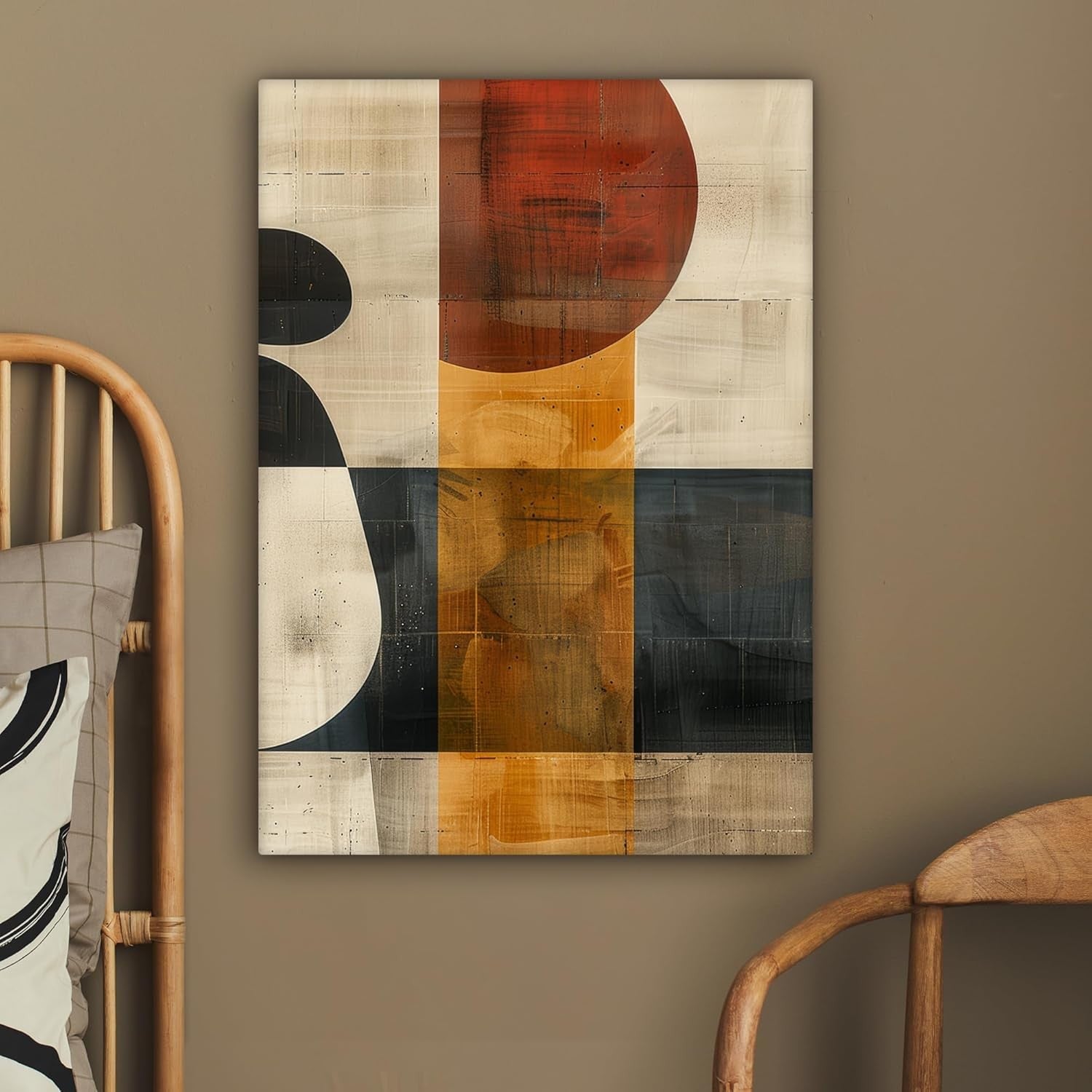 Large Abstract Canvas Wall Art 60x80cm Framed Modern Industrial