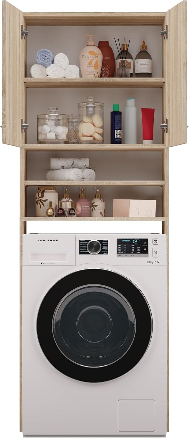 Washing Machine Storage Cabinet Over Washer Bathroom Laundry Unit Shelves