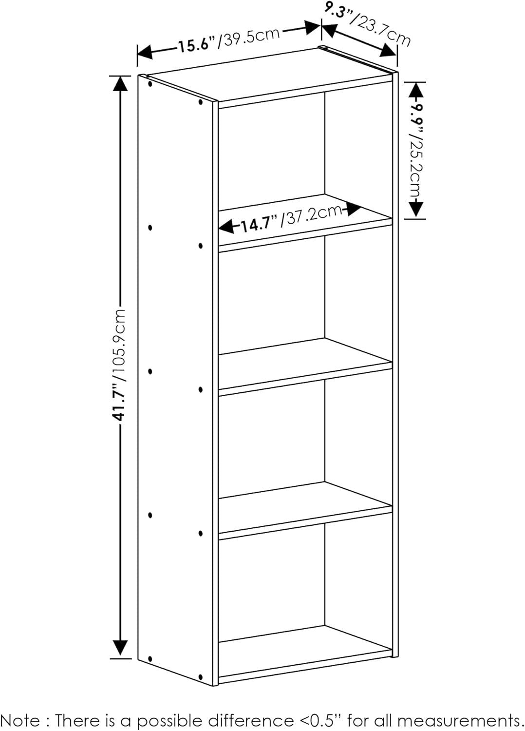 4 Tier Bookcase Small Storage Shelf Compact Organizer Bookshelf Display Green