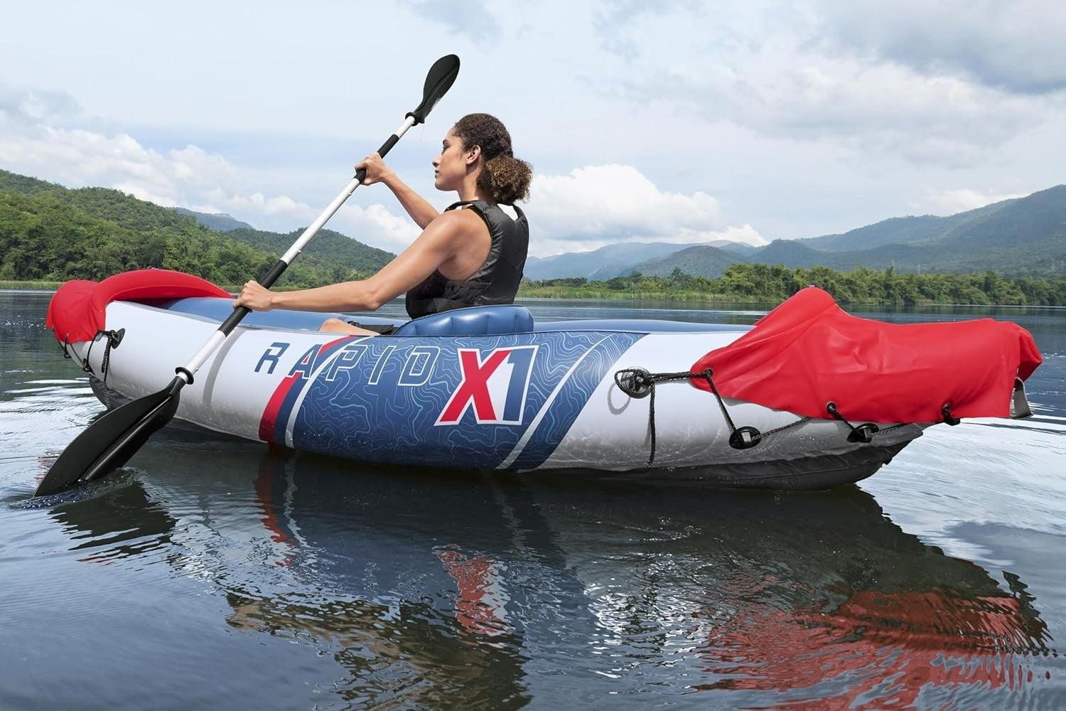 Inflatable Kayak Set w/ Oars Pump Carry Bag PVC River Lake Boat