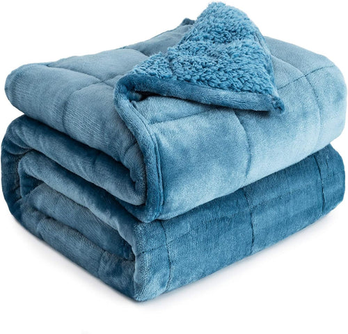 20lb Sherpa Weighted Blanket 60x80 Cozy Warm Slate Blue