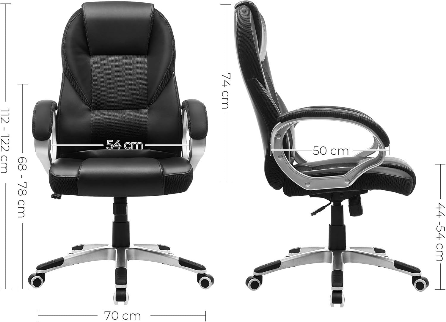 Executive Ergonomic Office Chair PU Leather Recliner Heavy Duty 150KG Support